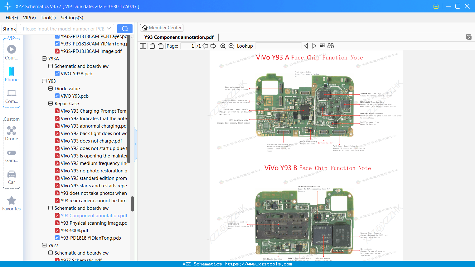 VIVO Y93 Component Annotation